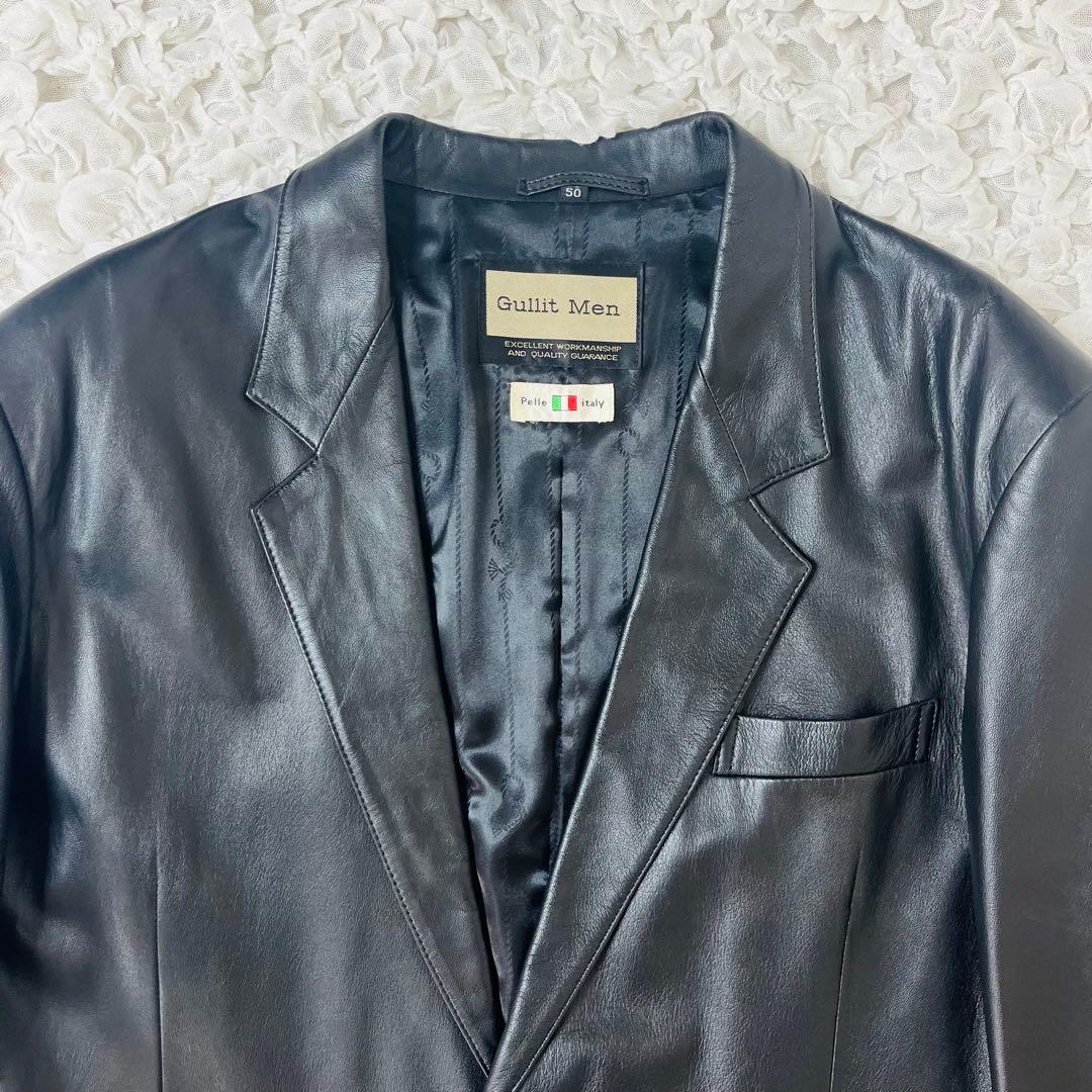 Gullit Men 羊革ラムレザーテーラードジャケット ビンテージXLイタリア