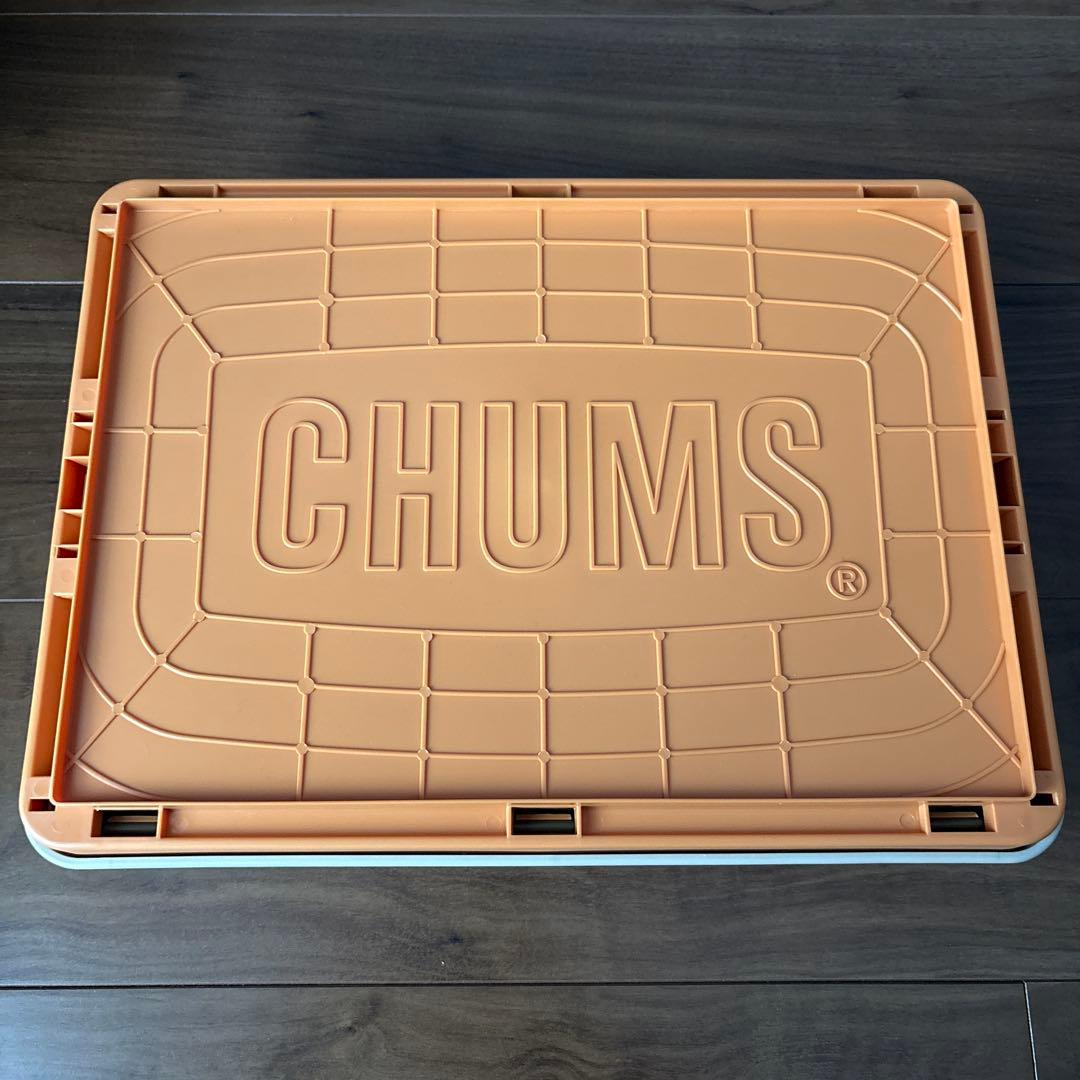 チャムス　キャンパーホールディングコンテナ＋テーブルセット　カーキS ※中古