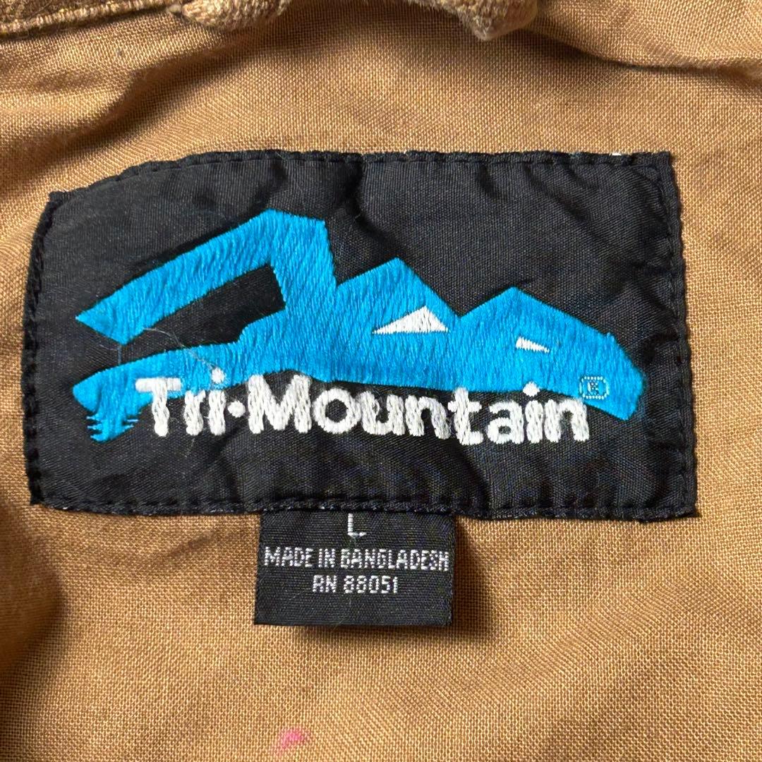 90s Tri-Mountain ダック地 襟付きボンバージャケット 企業物刺繍