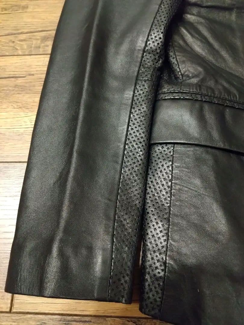 ★新品未使用 Liugoo Leathers ブラックレザーテーラードジャケット