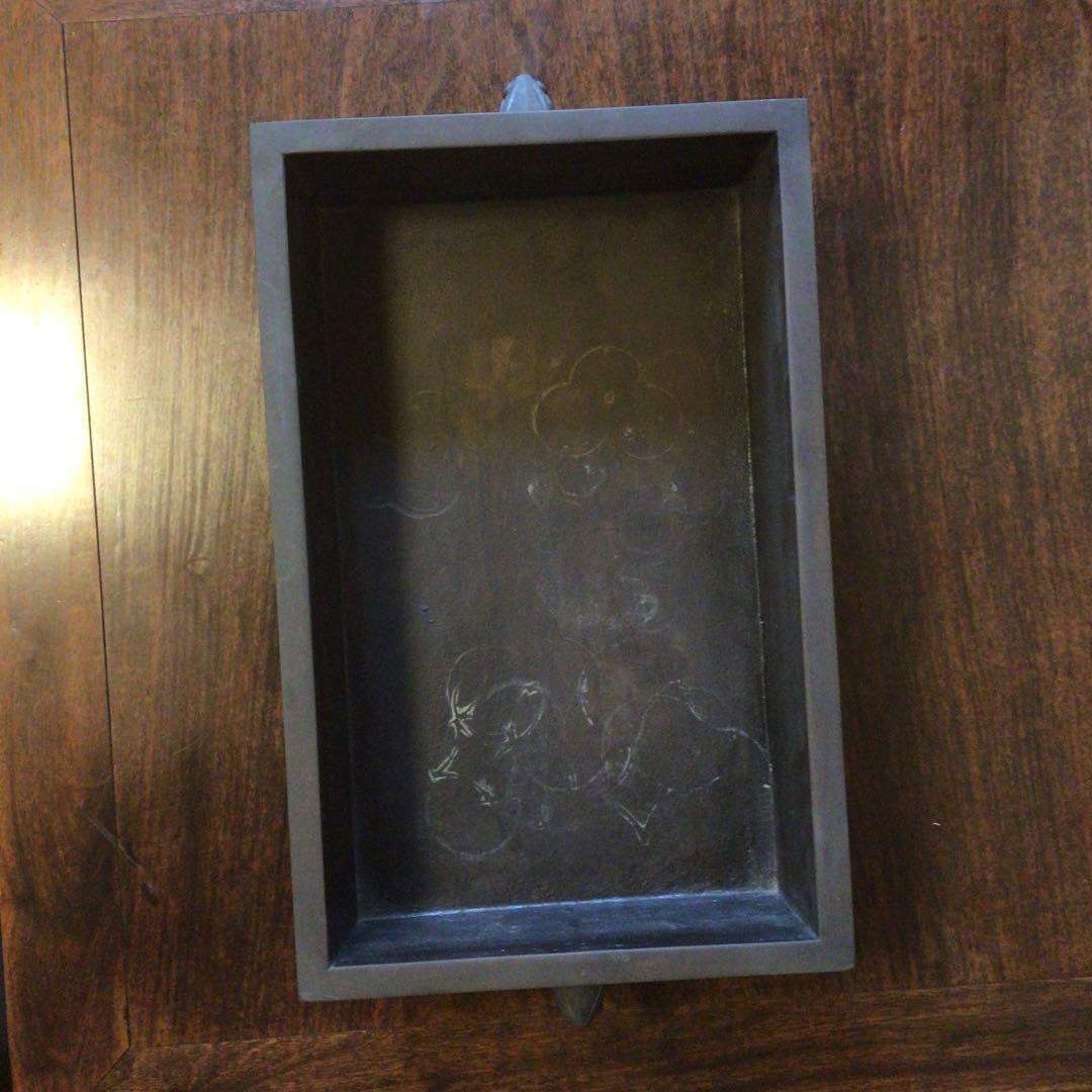 水盤　真鍮　花器　華道具　いけばな　双獣耳　時代物　骨董品　工芸品　花器