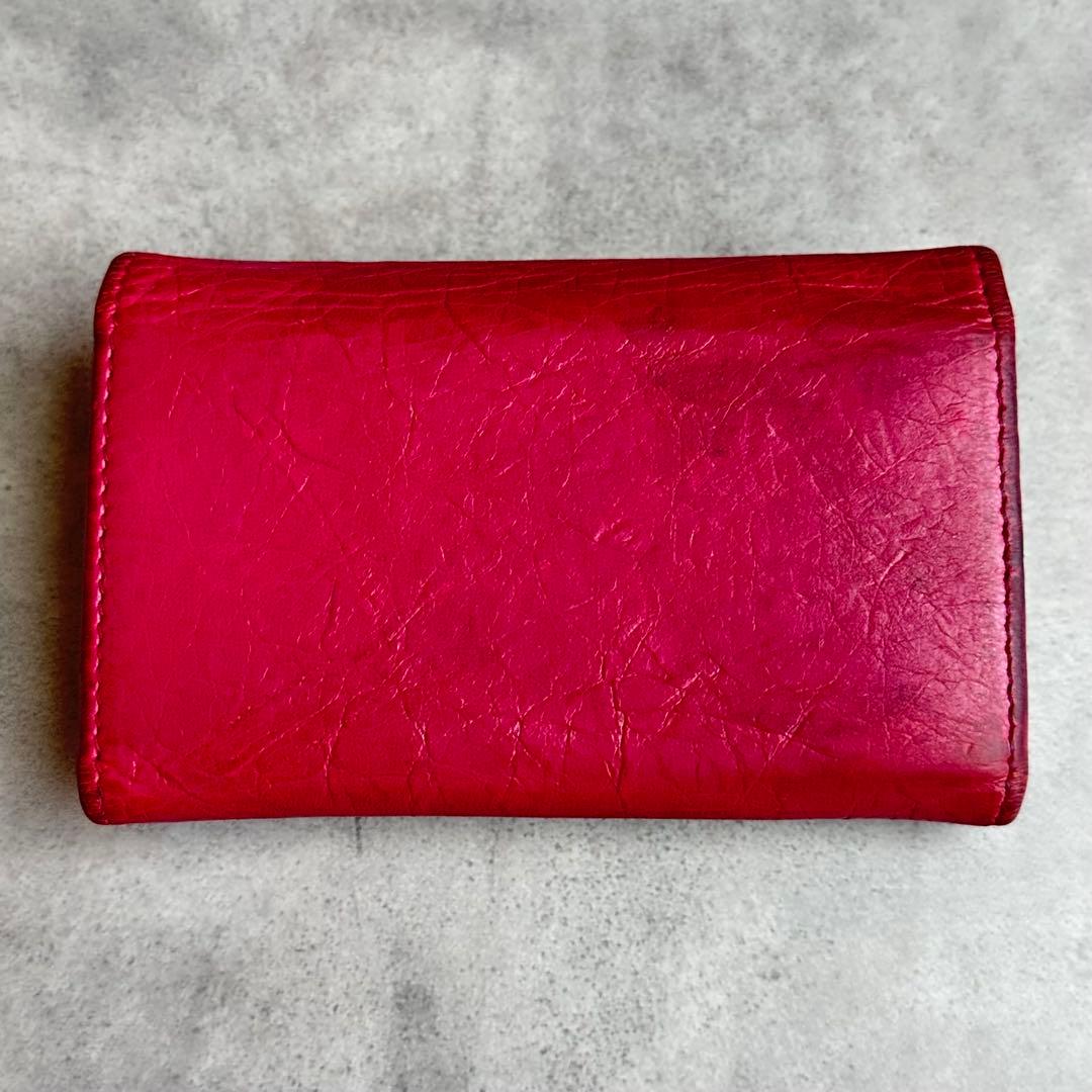 希少色✨BALENCIAGA クラシック　レザーキーケース　スタッズ　ピンク