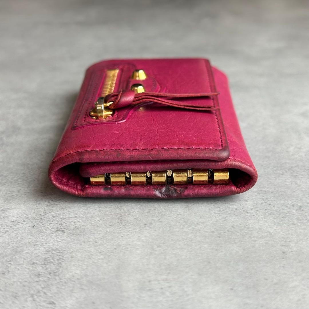 希少色✨BALENCIAGA クラシック　レザーキーケース　スタッズ　ピンク