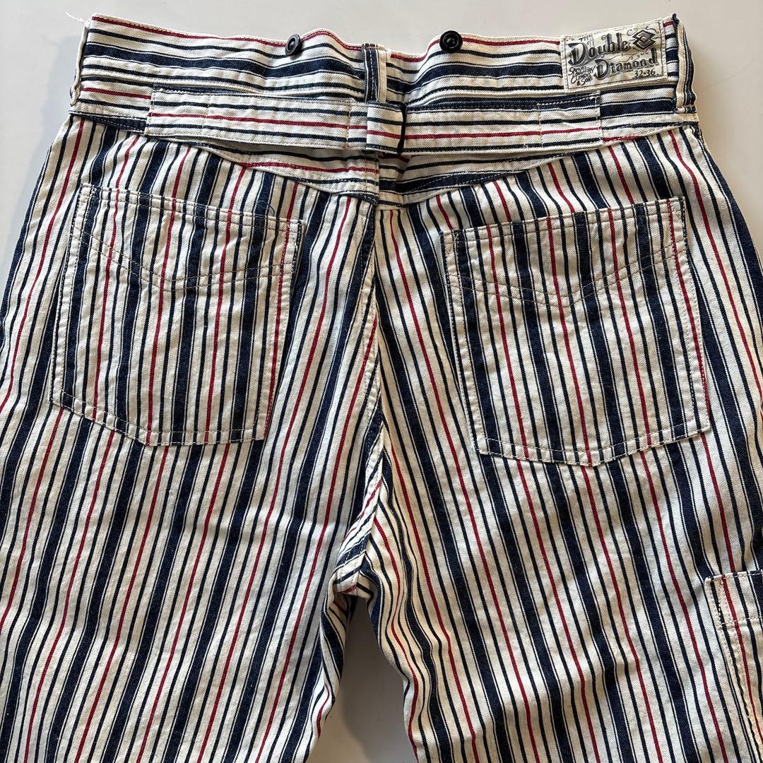 【新品未使用】激レア　ダブルダイアモンドシンチバックマルチストライプパンツ