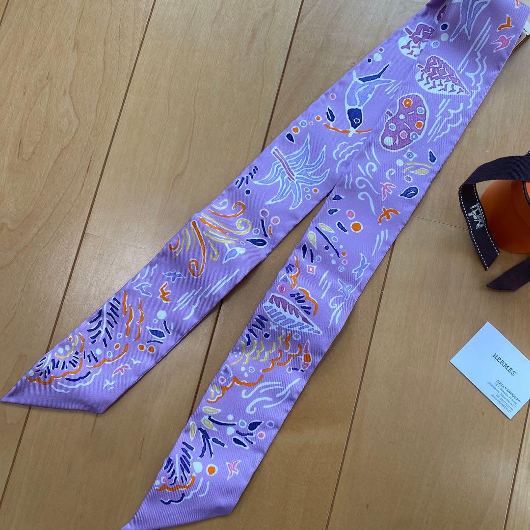 エルメス　HERMES ツイリー　春の島2022SS ラベンダー　パープル
