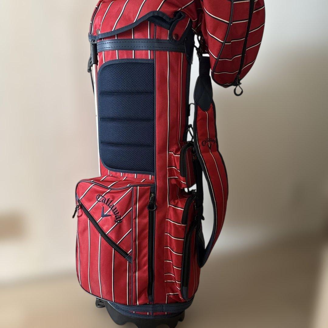 Callaway キャディバッグ 赤と白のストライプ　キャディバッグ
