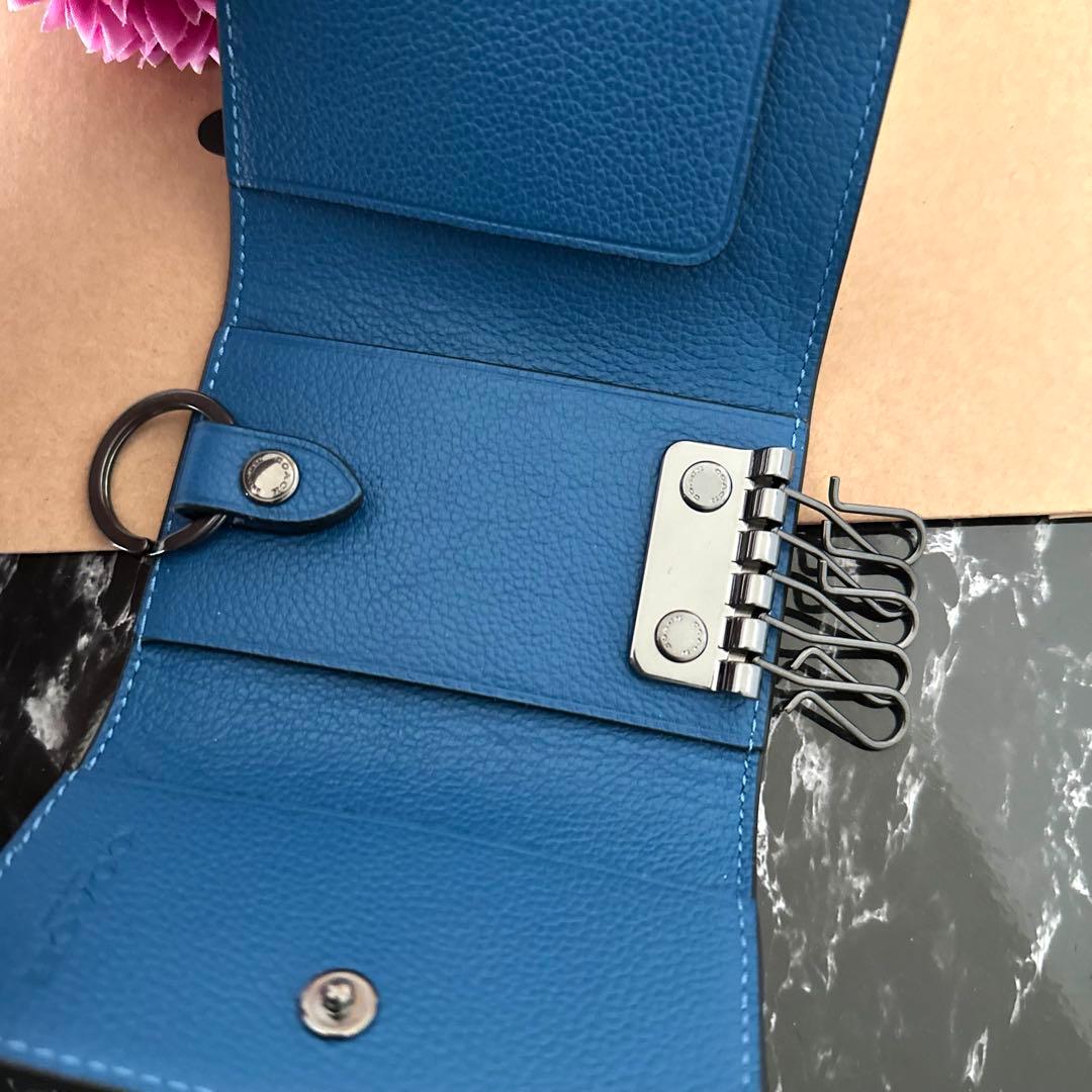 新品 COACH コーチ キーケース ブルー メンズ レディース