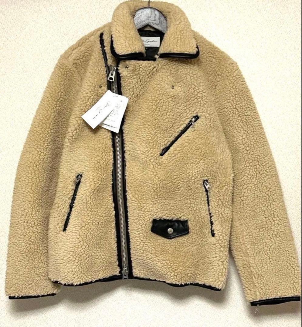 新品【レトログレード】シープ トリム ボア ライダース ベージュ （Ｌ）