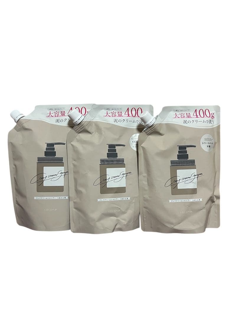 ココネ クレイクリームシャンプー 詰め替え用 400g×3点セット