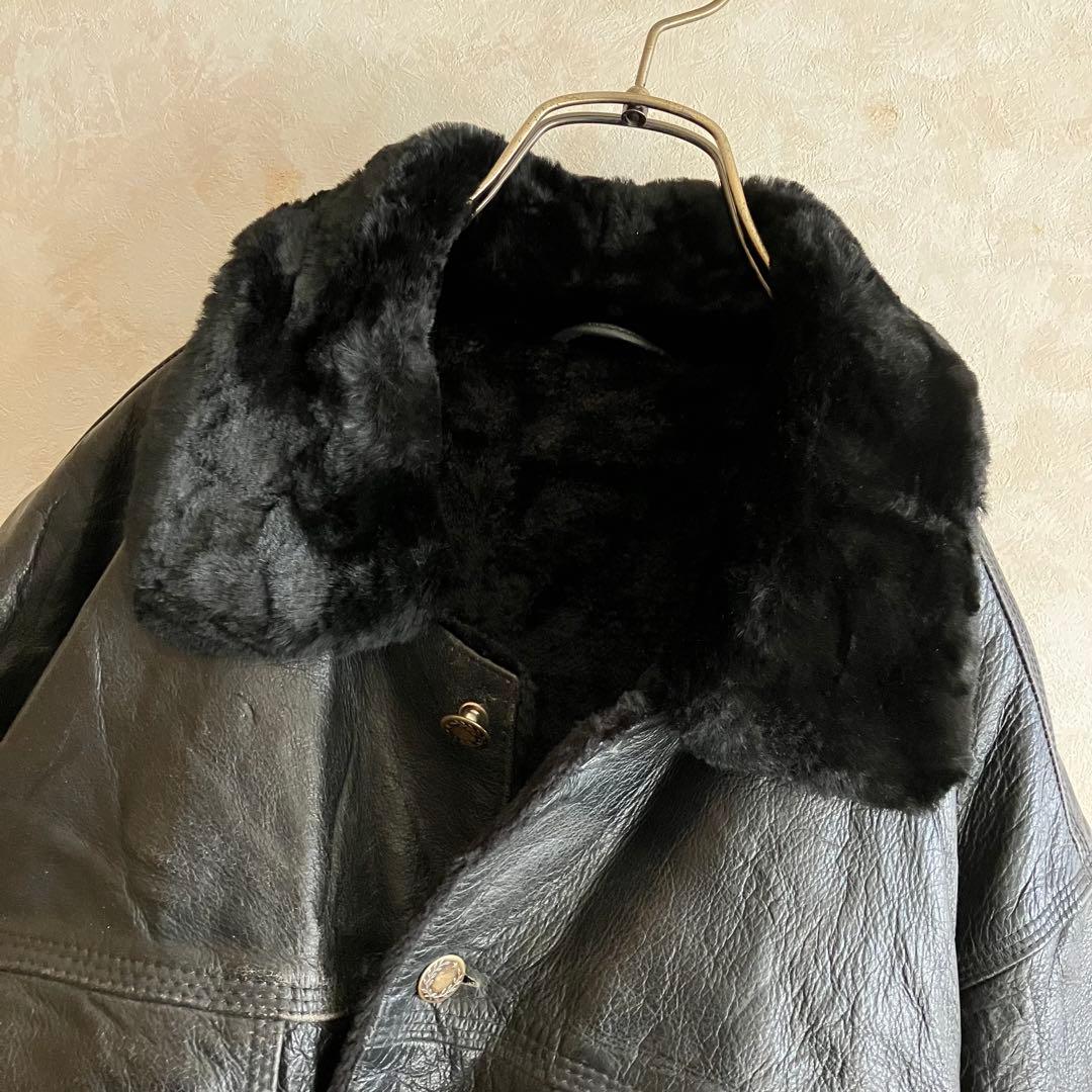 希少 70's 本革レザー トラッカーJKT 黒 XL リーバイス
