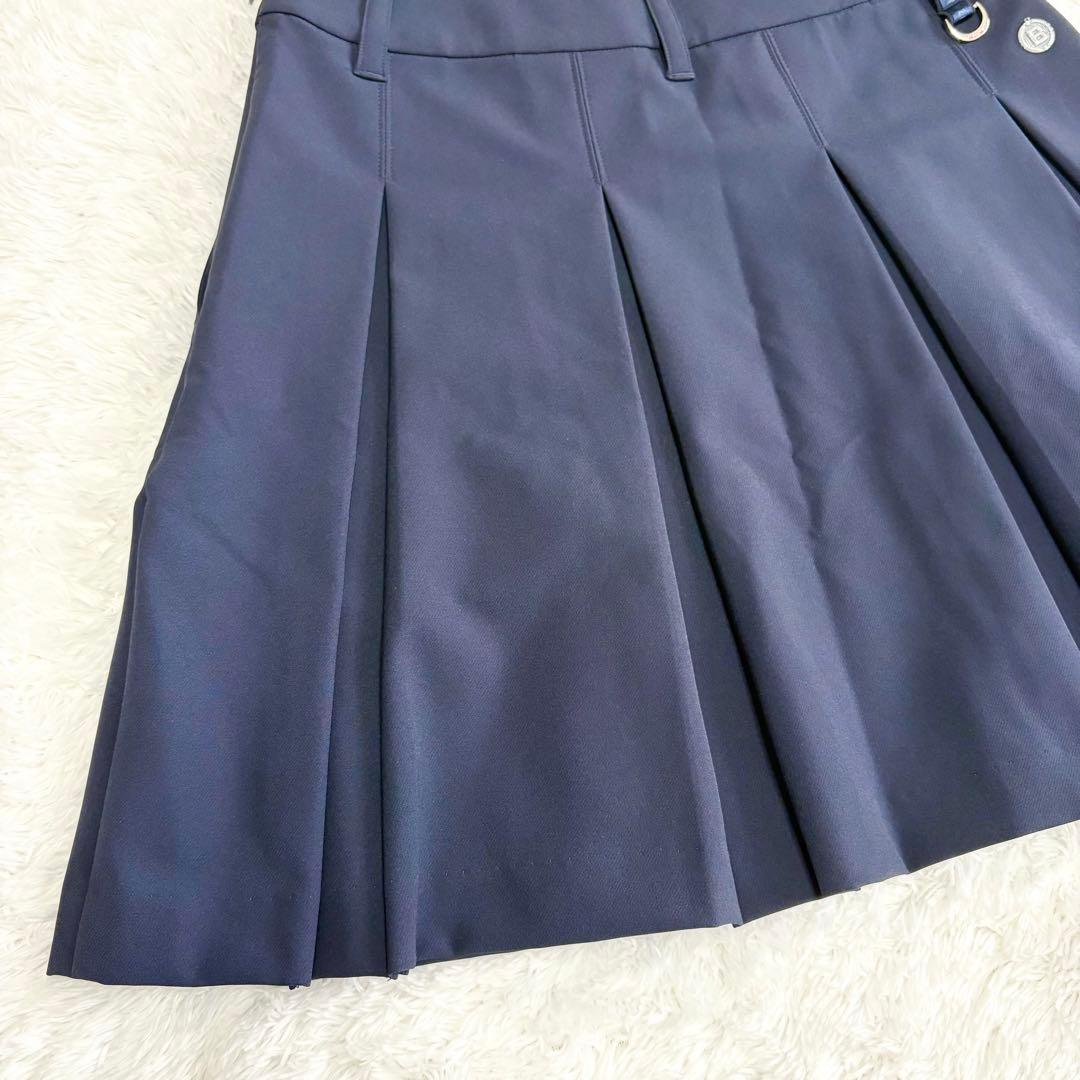 25SS BRIEFING GOLF ロゴテープ　プリーツ　スカート　ネイビー
