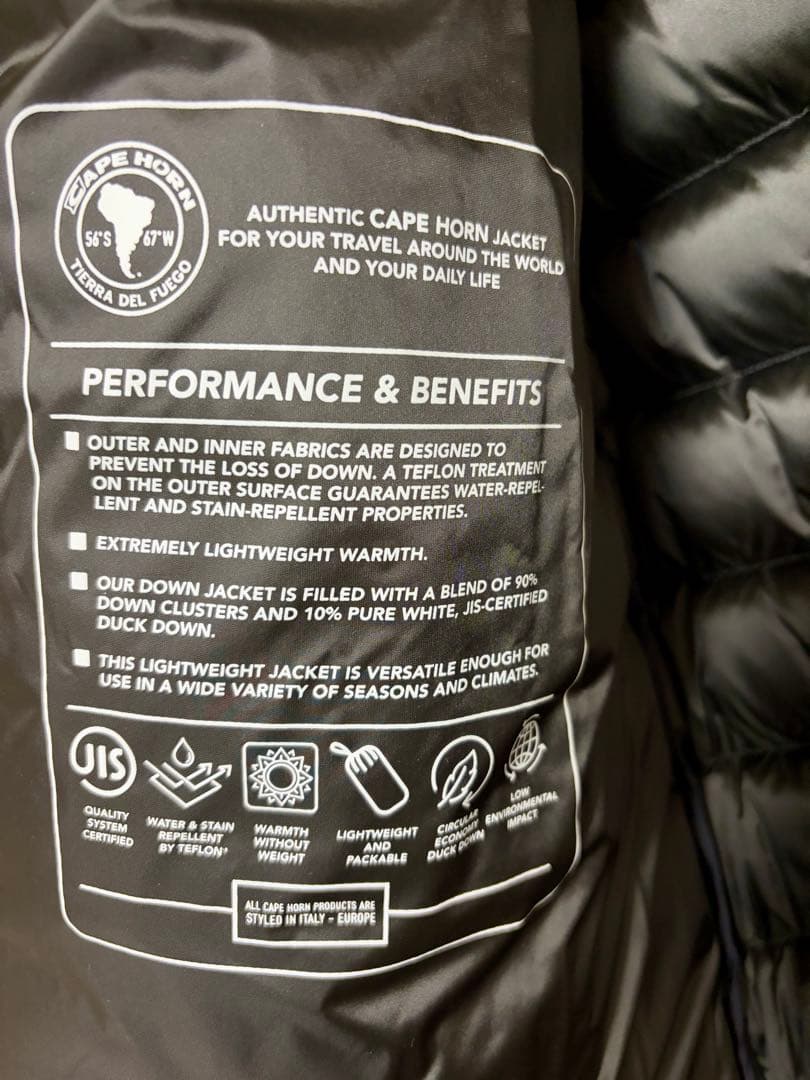 新品未使用CAPE HORN ブラック ダウンベスト L