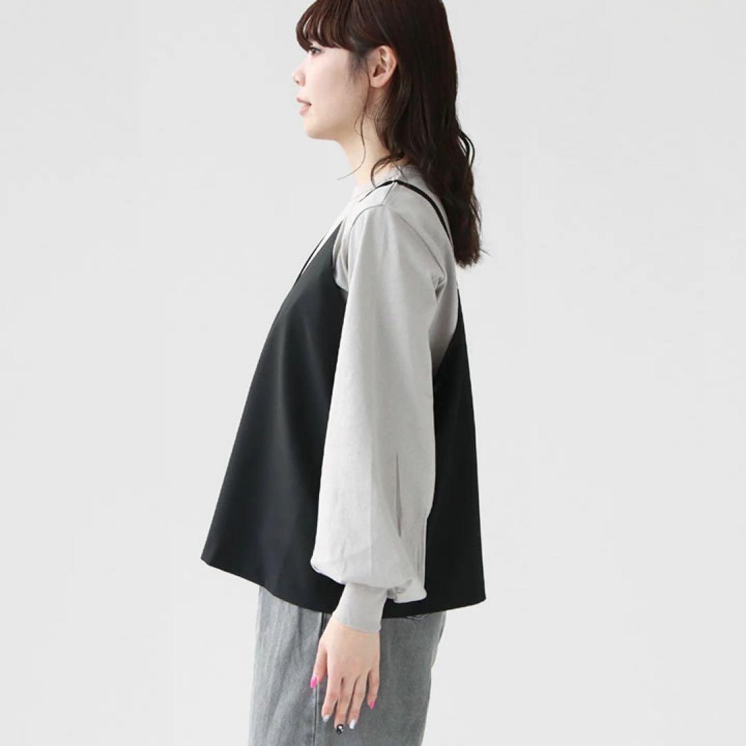 美品✨　ミズイロインド　キャミソールベスト　ブラック　洗える　日本製