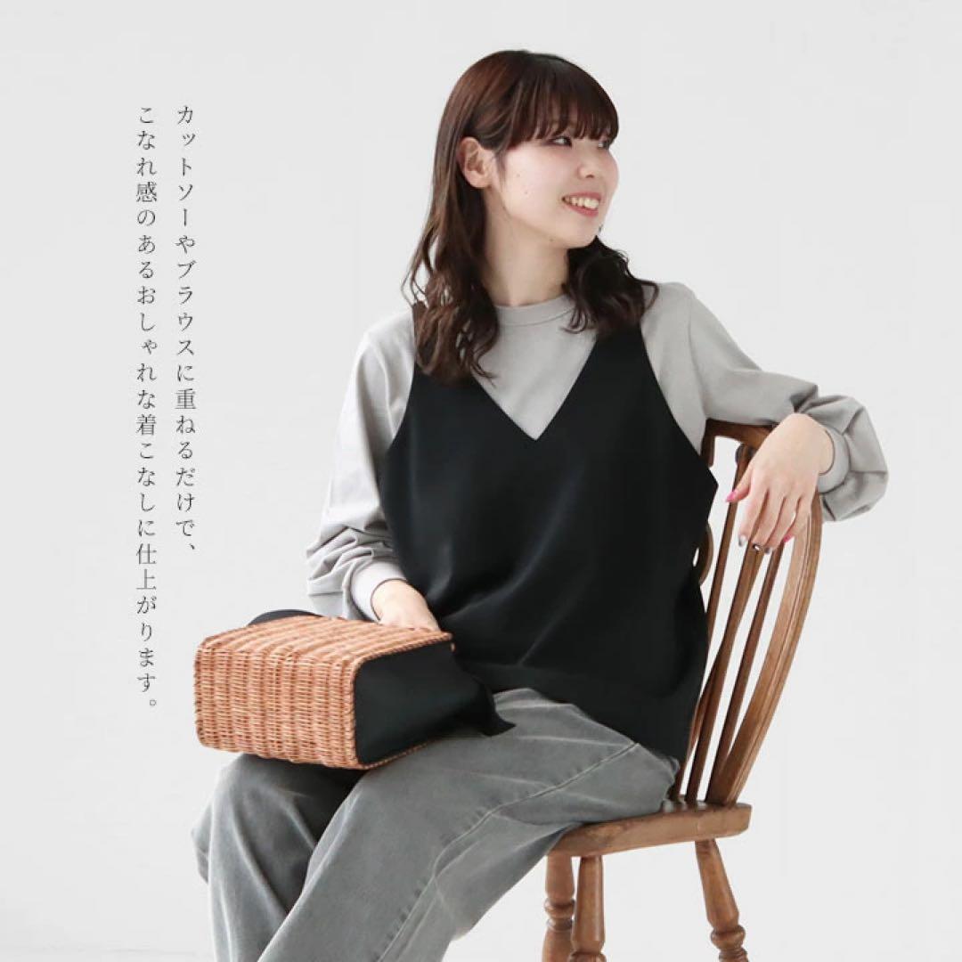 美品✨　ミズイロインド　キャミソールベスト　ブラック　洗える　日本製