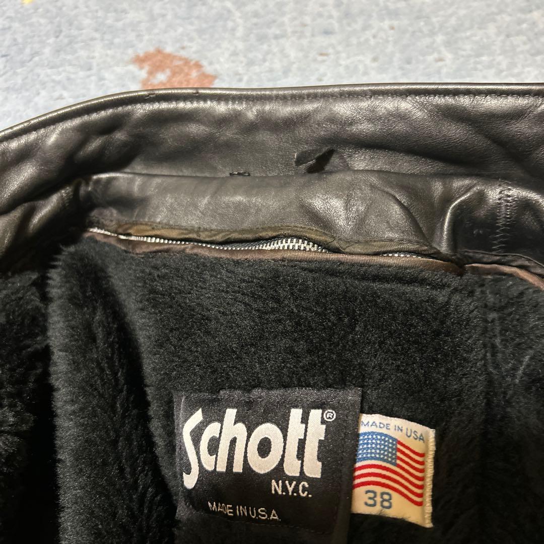 【一部ダメージあり）schott ショット641 ボアライナー付 38