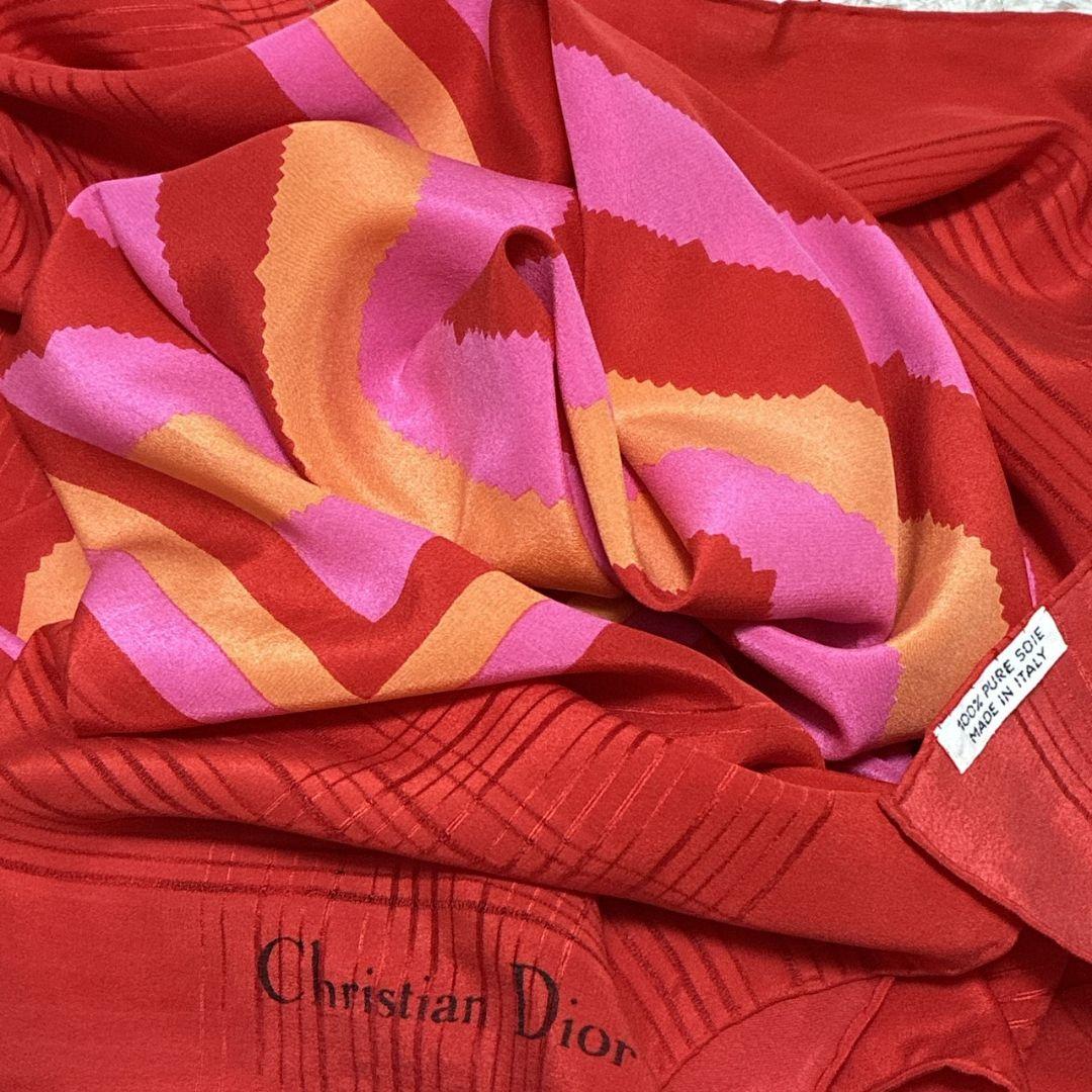 【極美品】Christian Dior シルク イタリア 大判スカーフ ストール