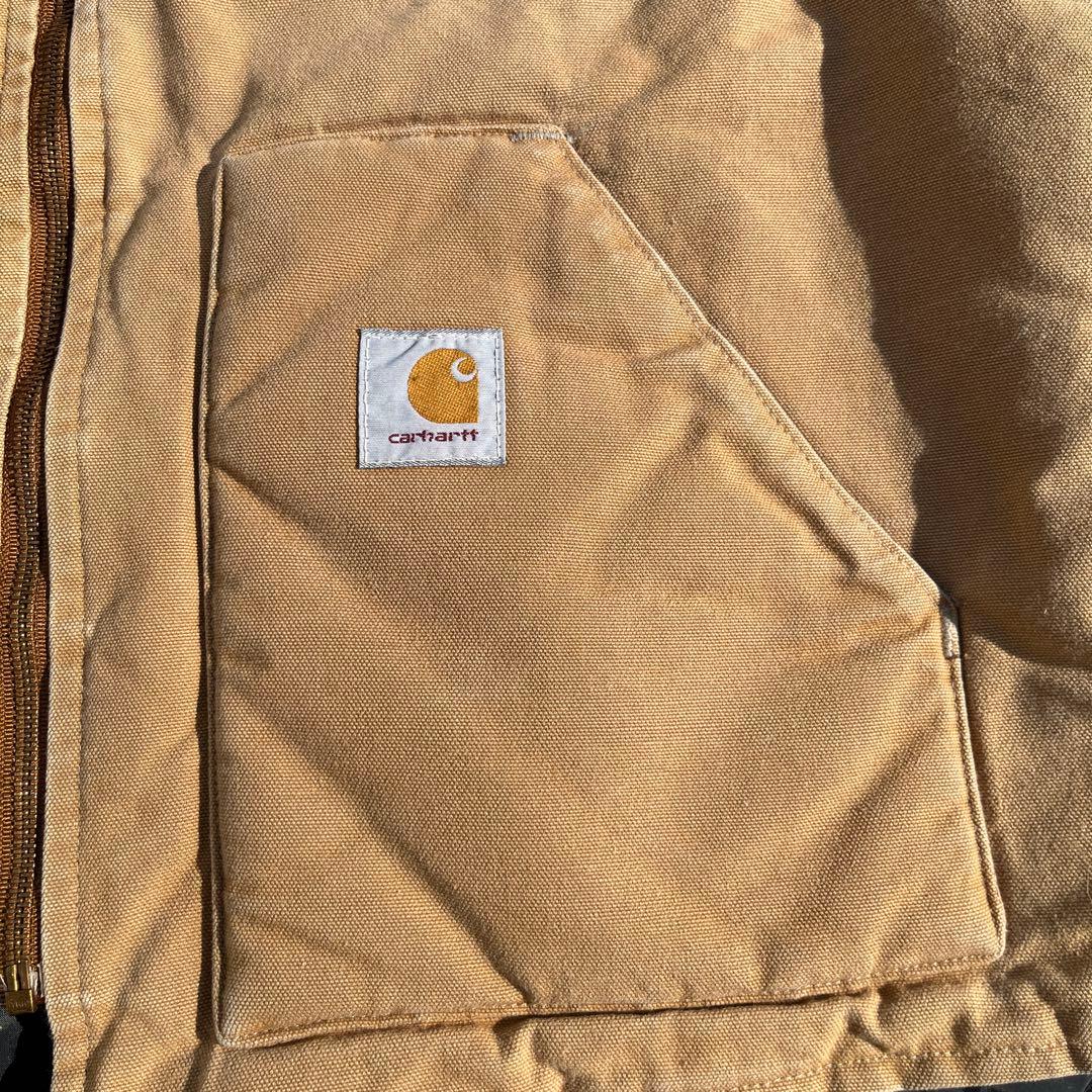 Carhartt ブラウンダウンベストUSA製　極上フェードXXL