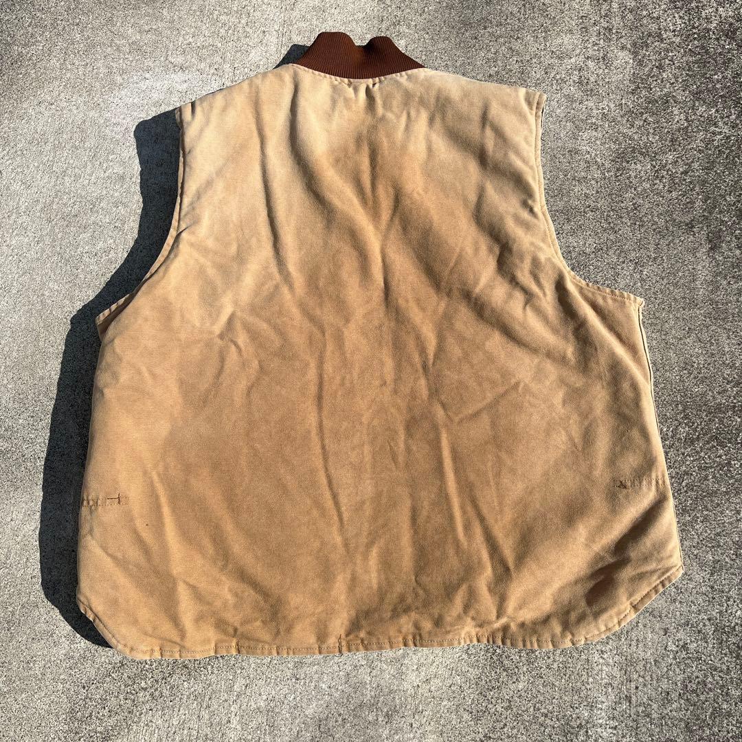 Carhartt ブラウンダウンベストUSA製　極上フェードXXL