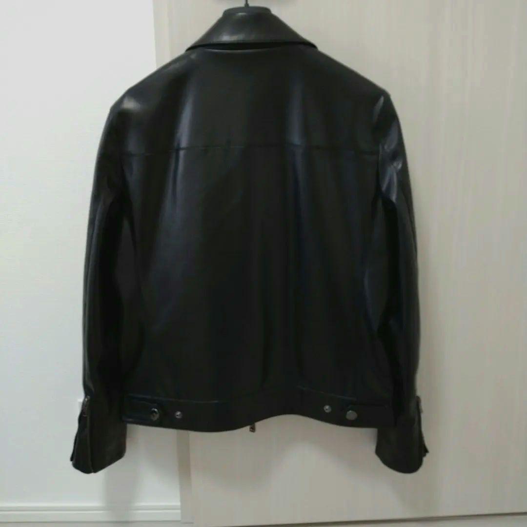 COMME CA MENコムサメン高級エコレザー短丈シングルライダースジャケット