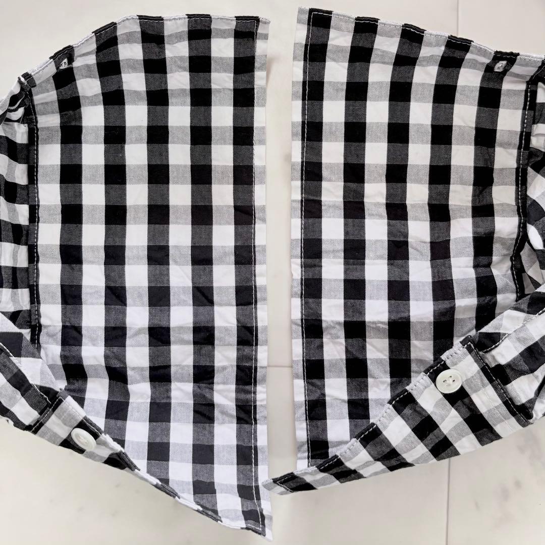 極美品✨ビアズリー　ギンガムワッシャーオーバーシャツ　シワ加工　ゆったり　黒×白
