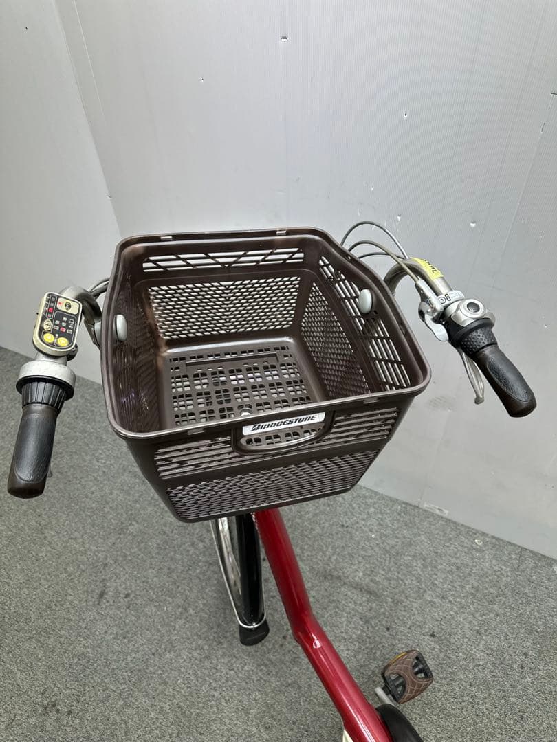 ブリヂストンアンジェリーノ チャイルドシート付き電動自転車　大型フロントカゴ