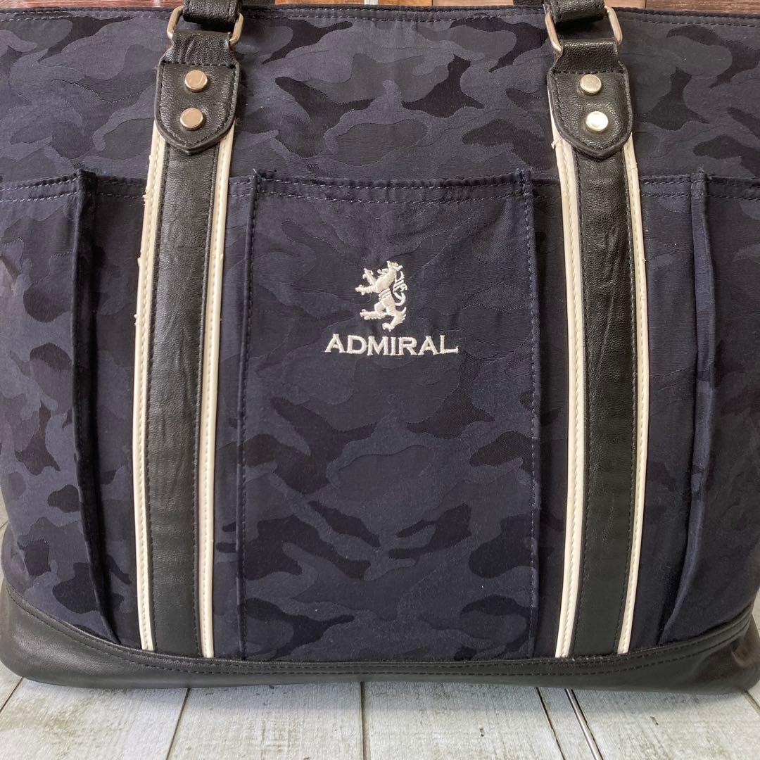 アドミラルゴルフ　ADMIRAL　トートバック　ネイビー　迷彩　刺繡ロゴ　大容量