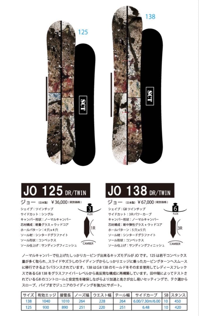 スクーター JO 125／スノーボード板125cm キッズ ジュニア 子供用