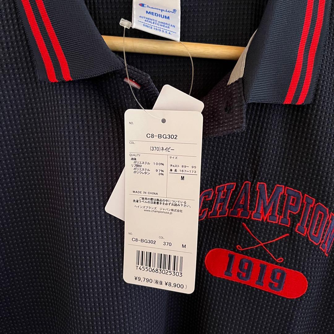 新品　Champion チャンピオン　ゴルフ　ウエア　ポロシャツ　ネイビー　M
