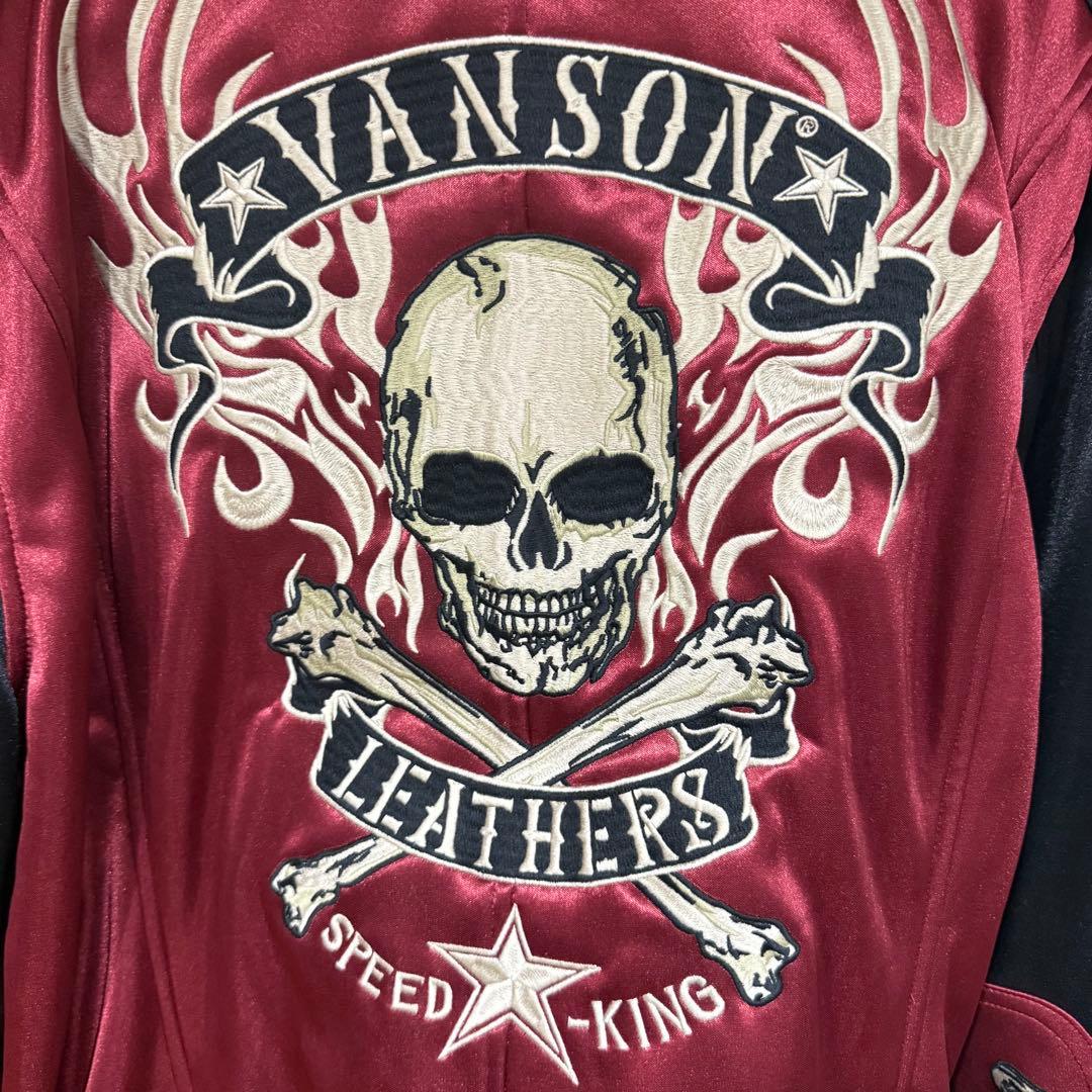 未使用品vanson ライダースジャケット XL 赤/黒