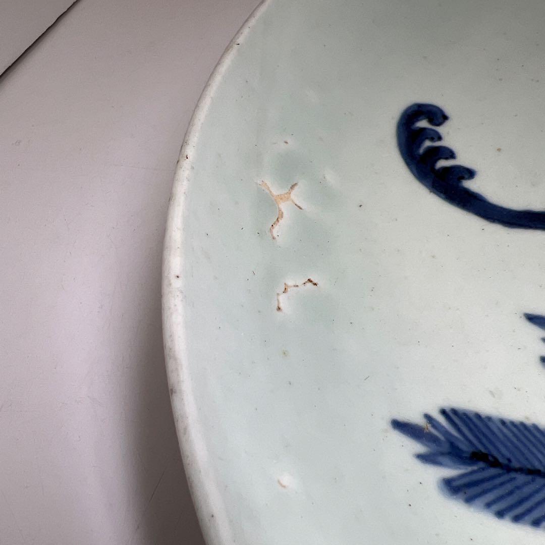 古伊万里　染付大皿　直径約34㎝　東Y7-1208①
