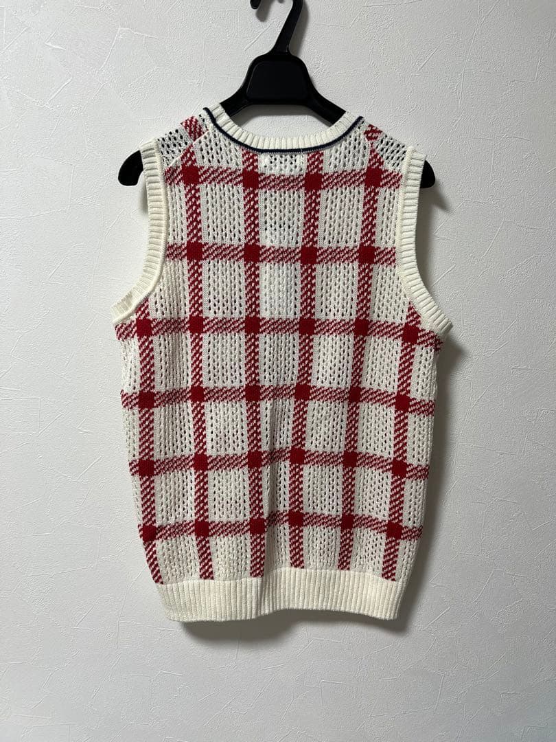 Munsingwear　チェックニットベスト　L