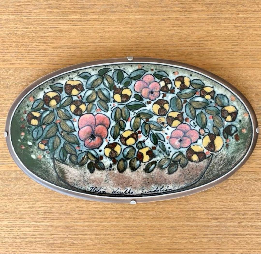 【希少品】ARABIA ヘルヤ SSKK \"Onnen orvokit\" 陶板画