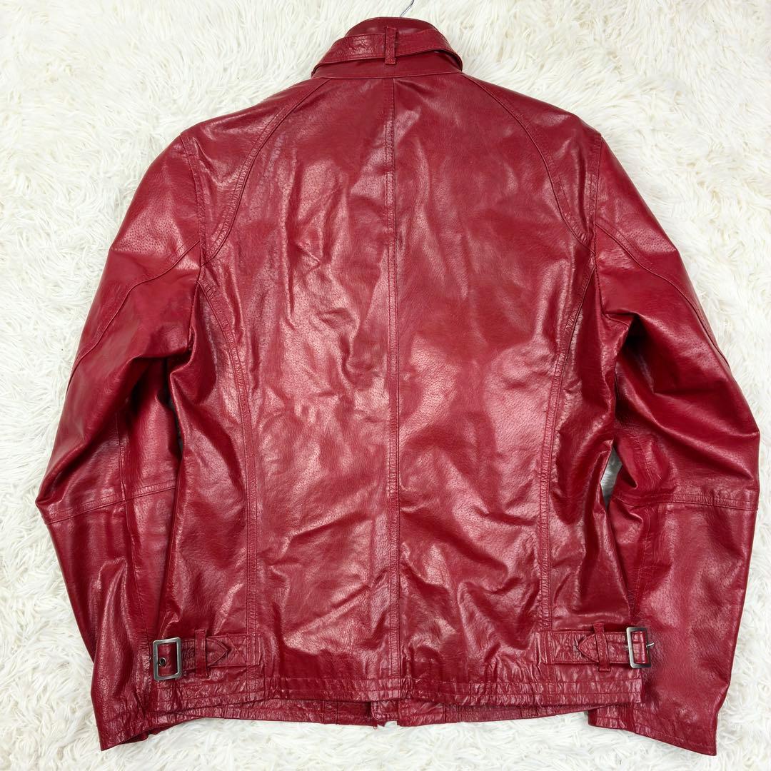美品　A.S.M　リアルレザー　シングルライダース　レザージャケット　Ｌ相当