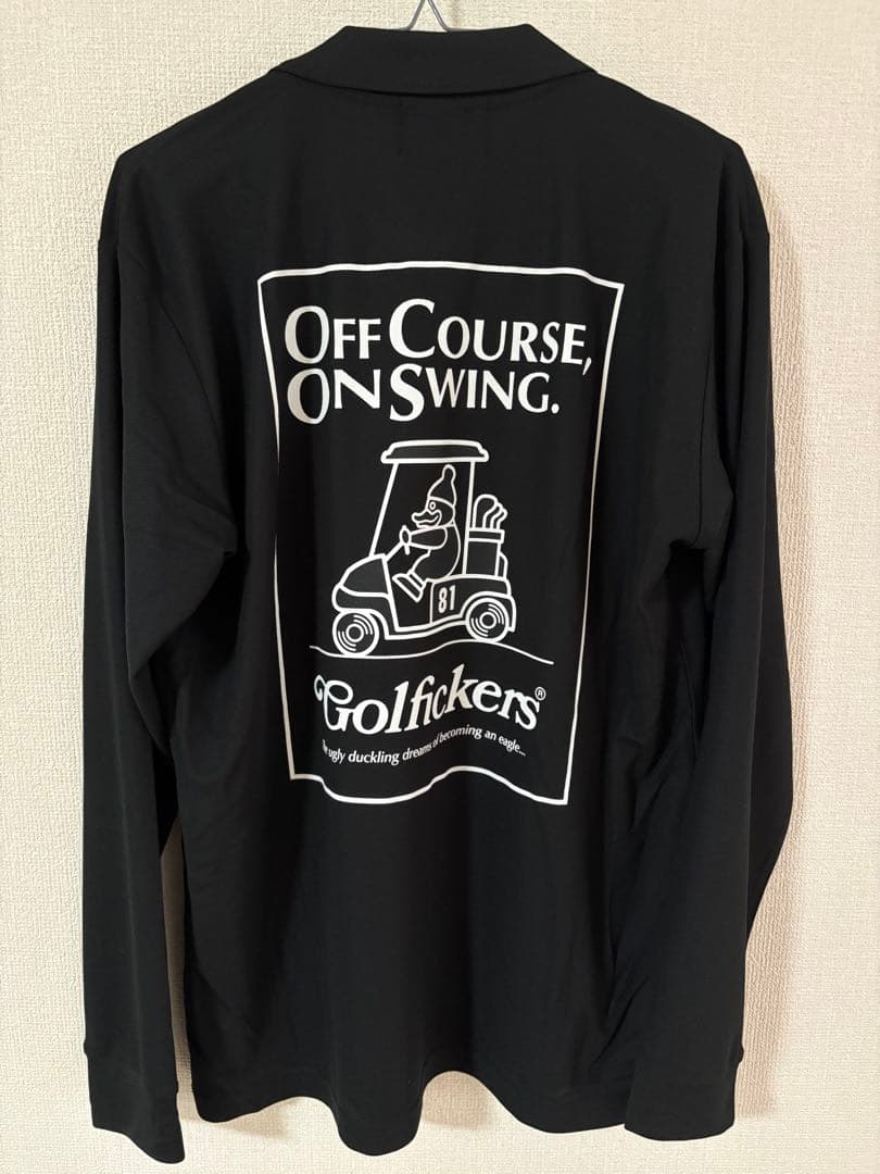 Golfickers ブラック 長袖ポロシャツ XL