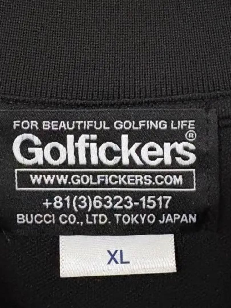 Golfickers ブラック 長袖ポロシャツ XL