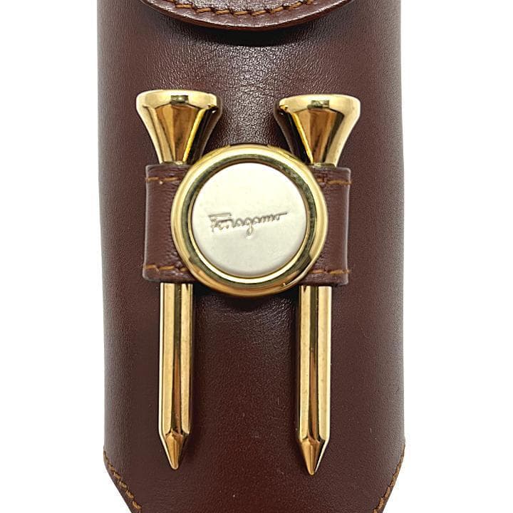 Ferragamo　フェラガモ ゴルフボールケース　ブラウン