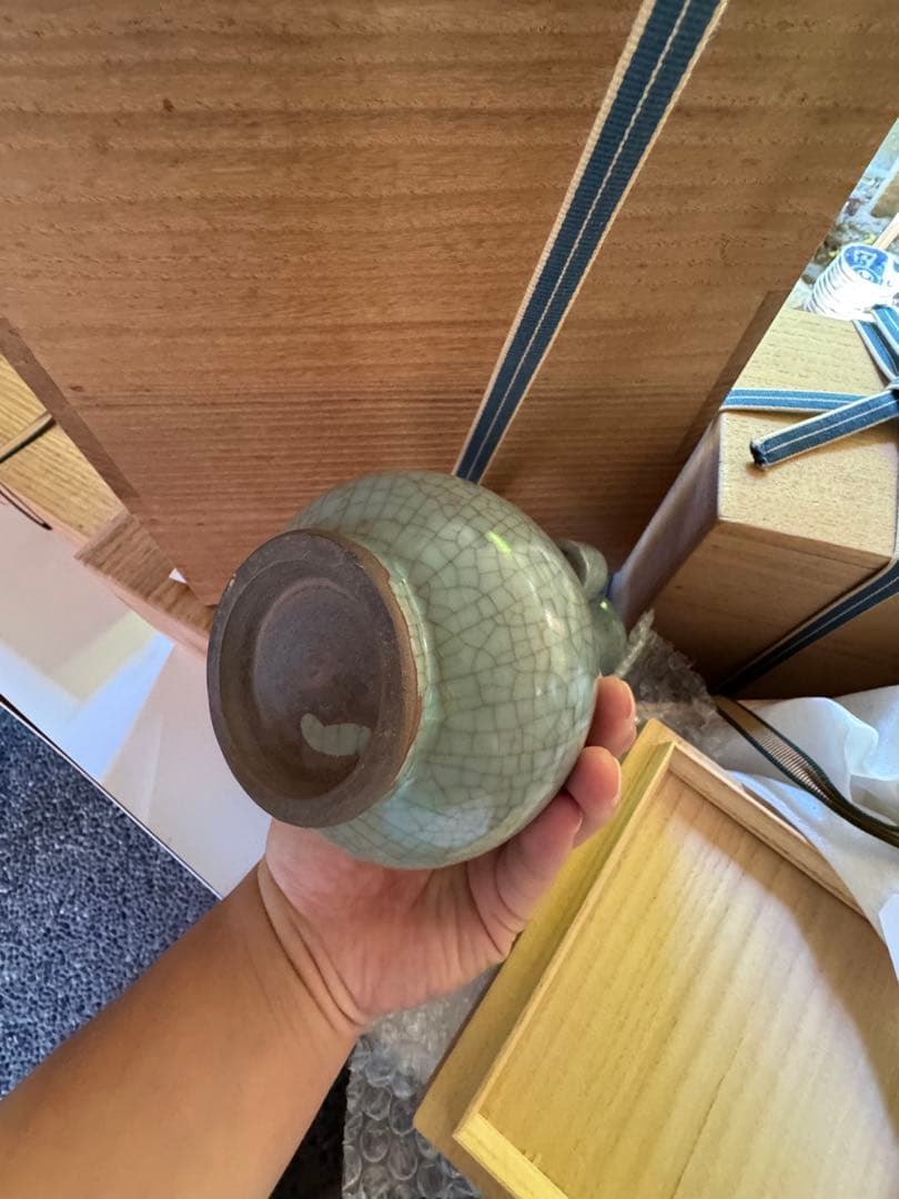 ‼️keno‼️リサイクルFORT‼️唐物④‼️効壇窯双管耳南宋官窯清代倣花瓶