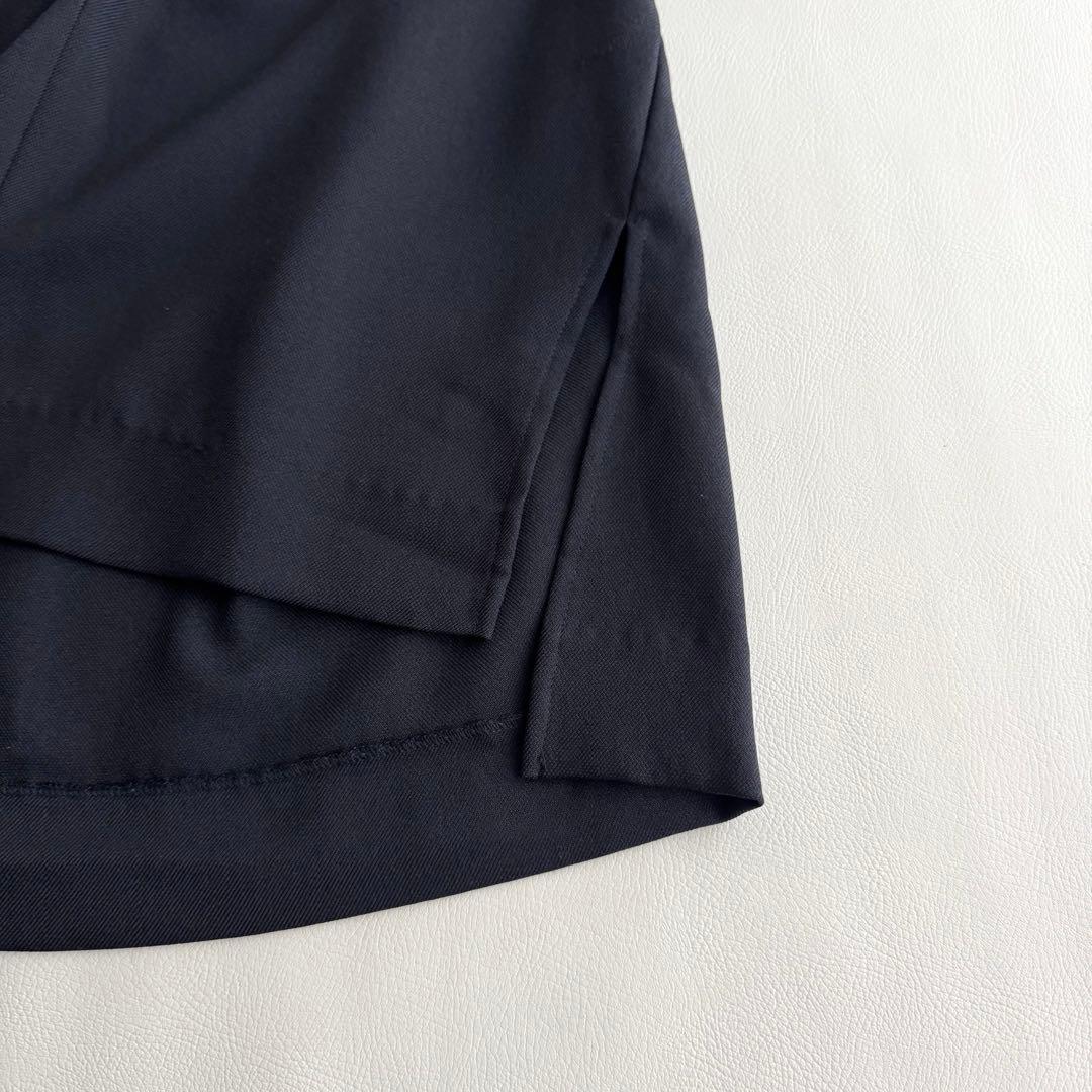 OUR 洗えるフリンジベスト ネイビー Vネック フリーサイズ