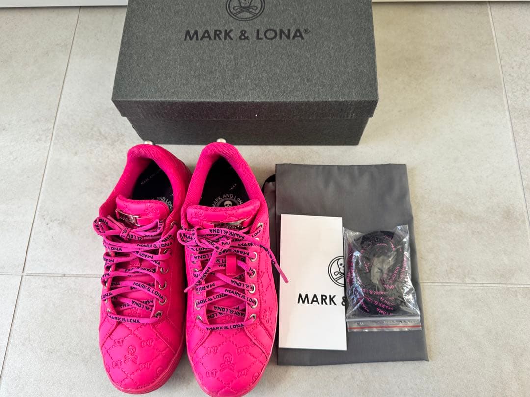 MARK＆LONA レディースゴルフシューズ 蛍光ピンク 25cm