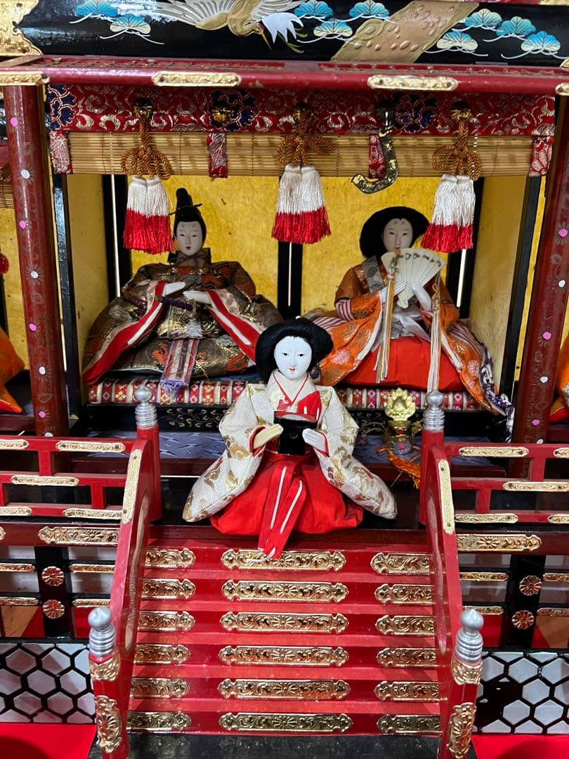 御殿飾り雛人形　雛人形 昭和 御殿飾