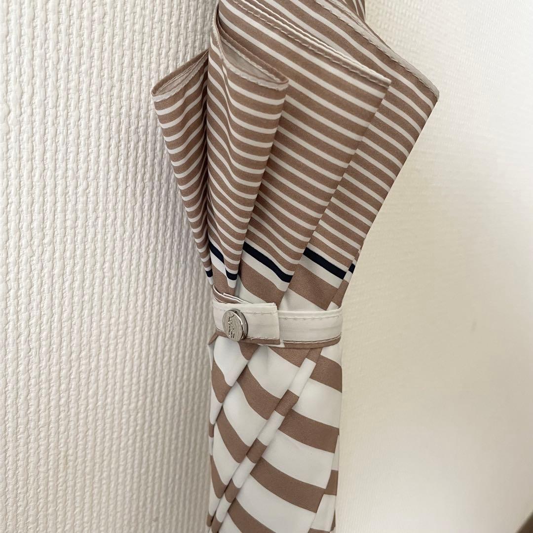極美品　ポロラルフローレン　長傘　ボーダー　ベージュ