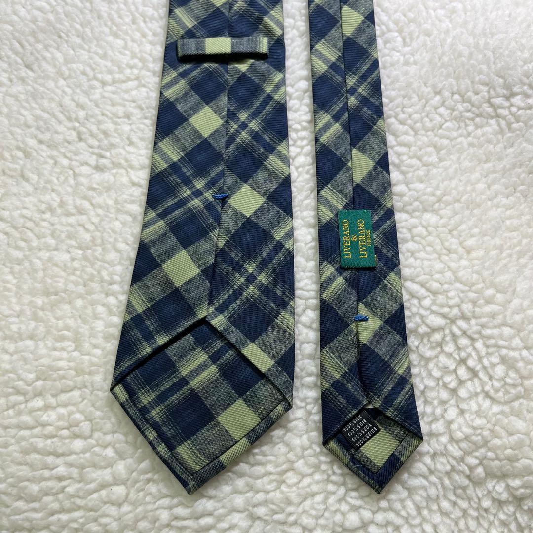 【極美品✨】リヴェラーノ&リヴェラーノ オンブレチェック 青緑 絹 イタリア製