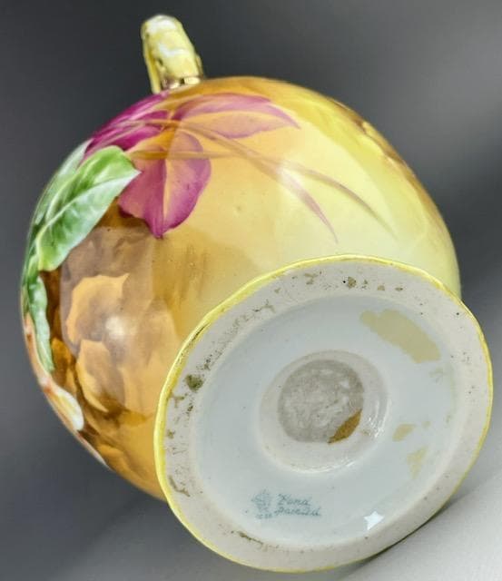 【訳アリ】オールドノリタケ 薔薇文花瓶 金彩 バラ図　ばら 金彩 花器 花瓶
