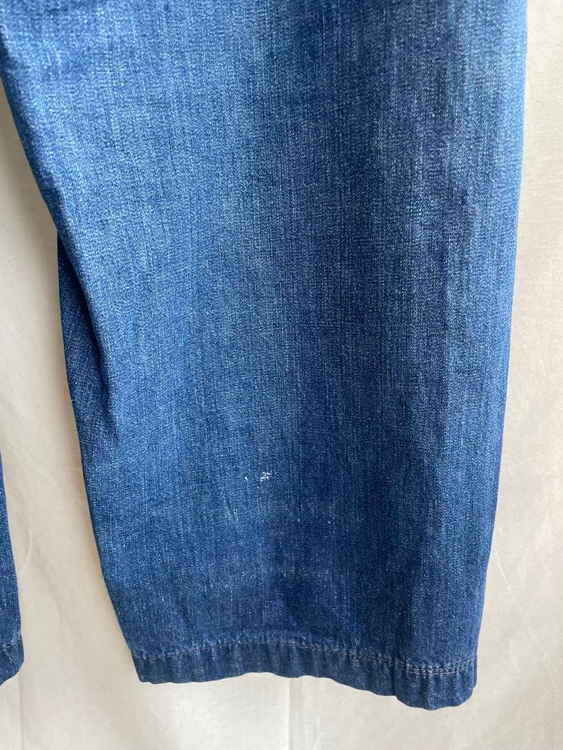 【 US NAVY 】 40s デニム 巻きパンツ ヒゲ グッドサイズ