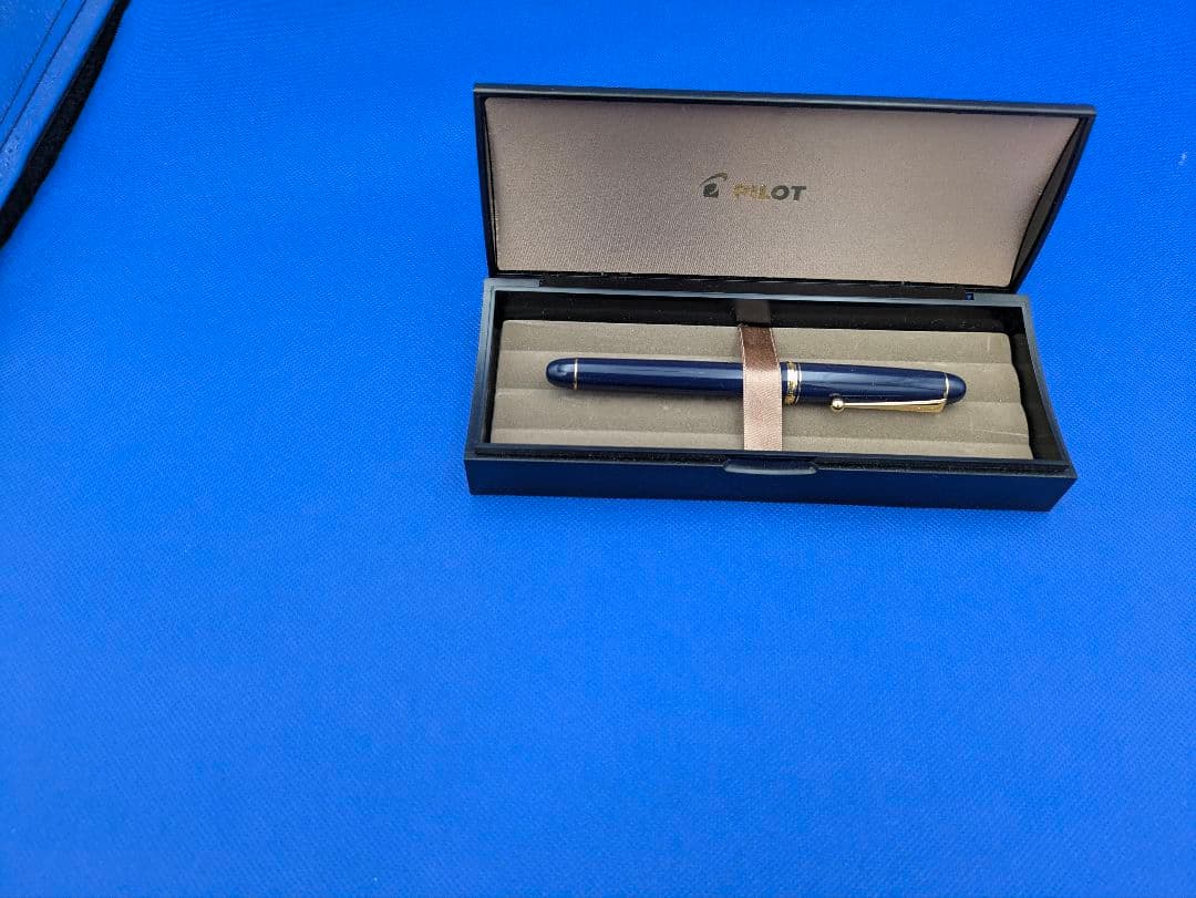 PILOT 万年筆 カスタム74 青色 専用ケース付き 使用済み インク入