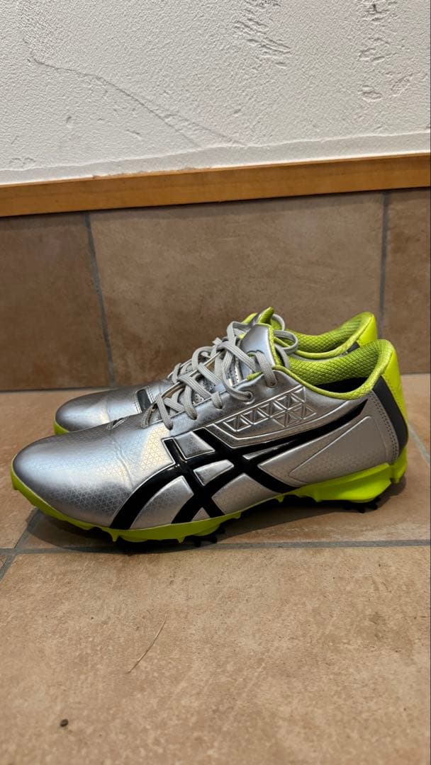 ASICS ゴルフシューズ シルバー/ライム