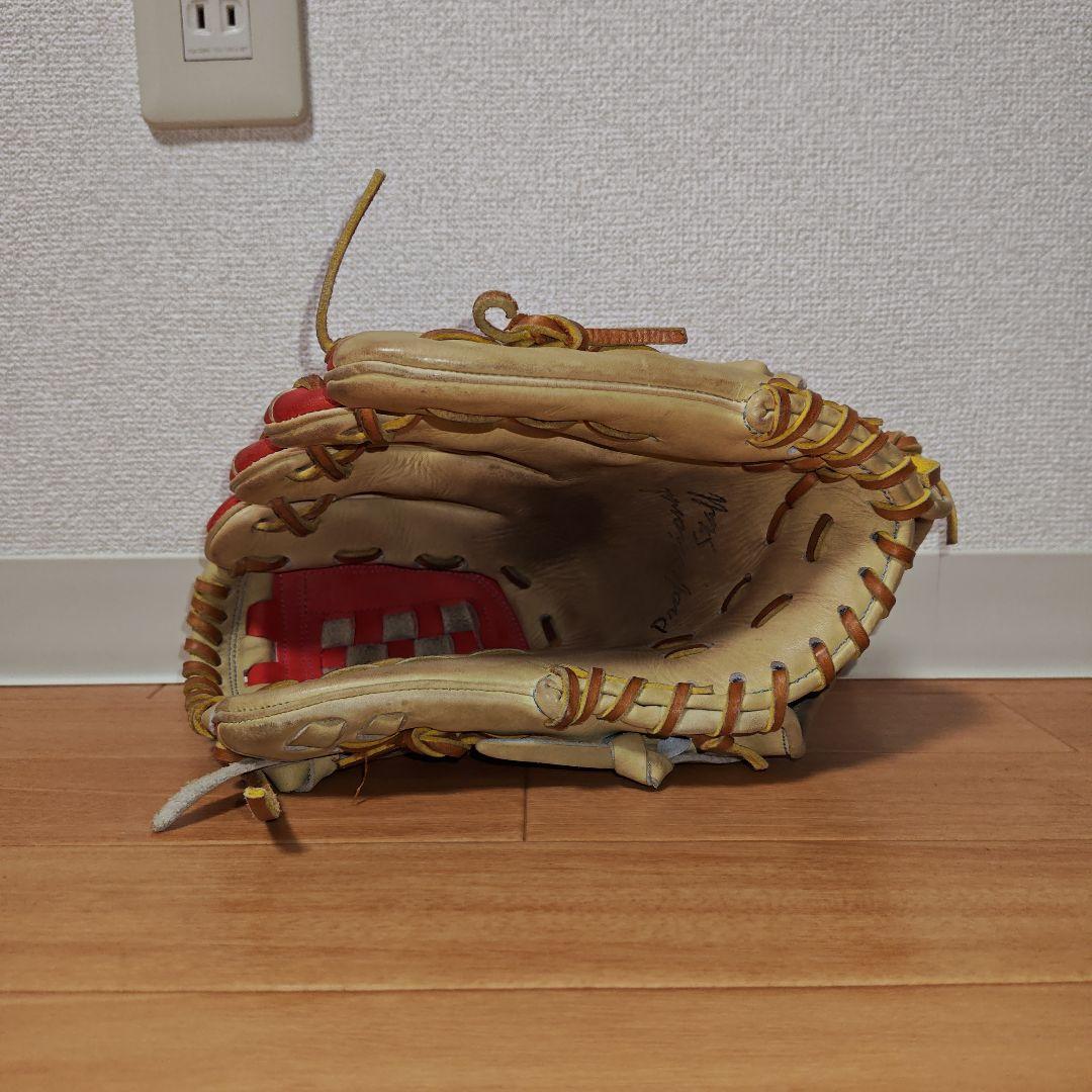 最終価格 ミヤマ 硬式軟式兼用 内野手用 オリジナル グローブ 湯もみ型付加工済