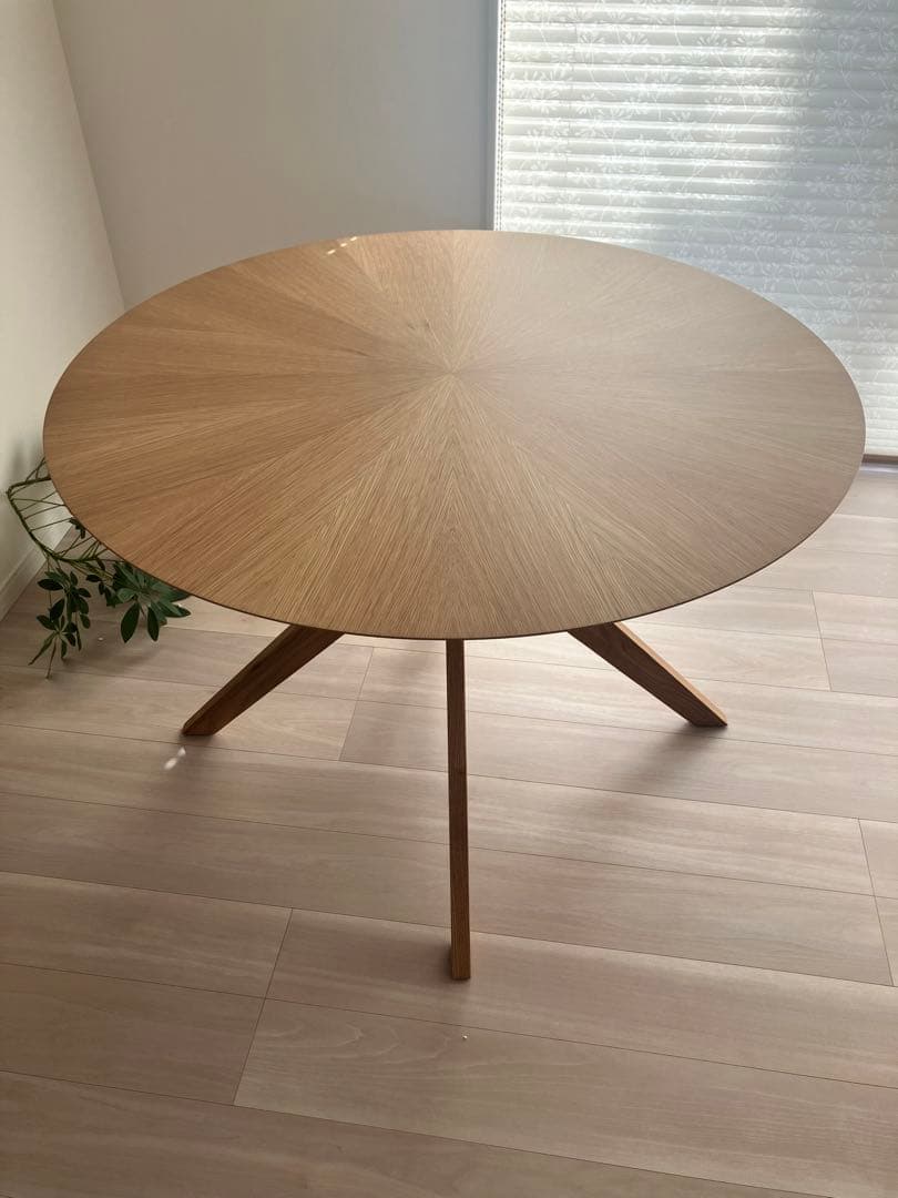 連休限定価格♡円型ダイニングテーブル110cm 北欧 オーク
