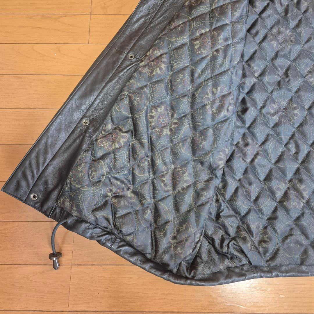 ラムレザー　レザージャケット カーコート　スタンドカラー　モード　希少デサイン
