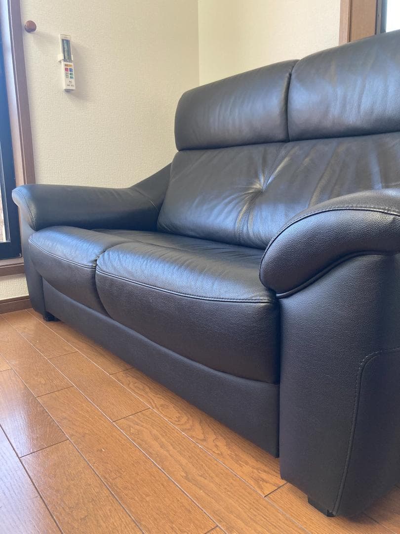 【イタリア製 牛革ソファ】美品